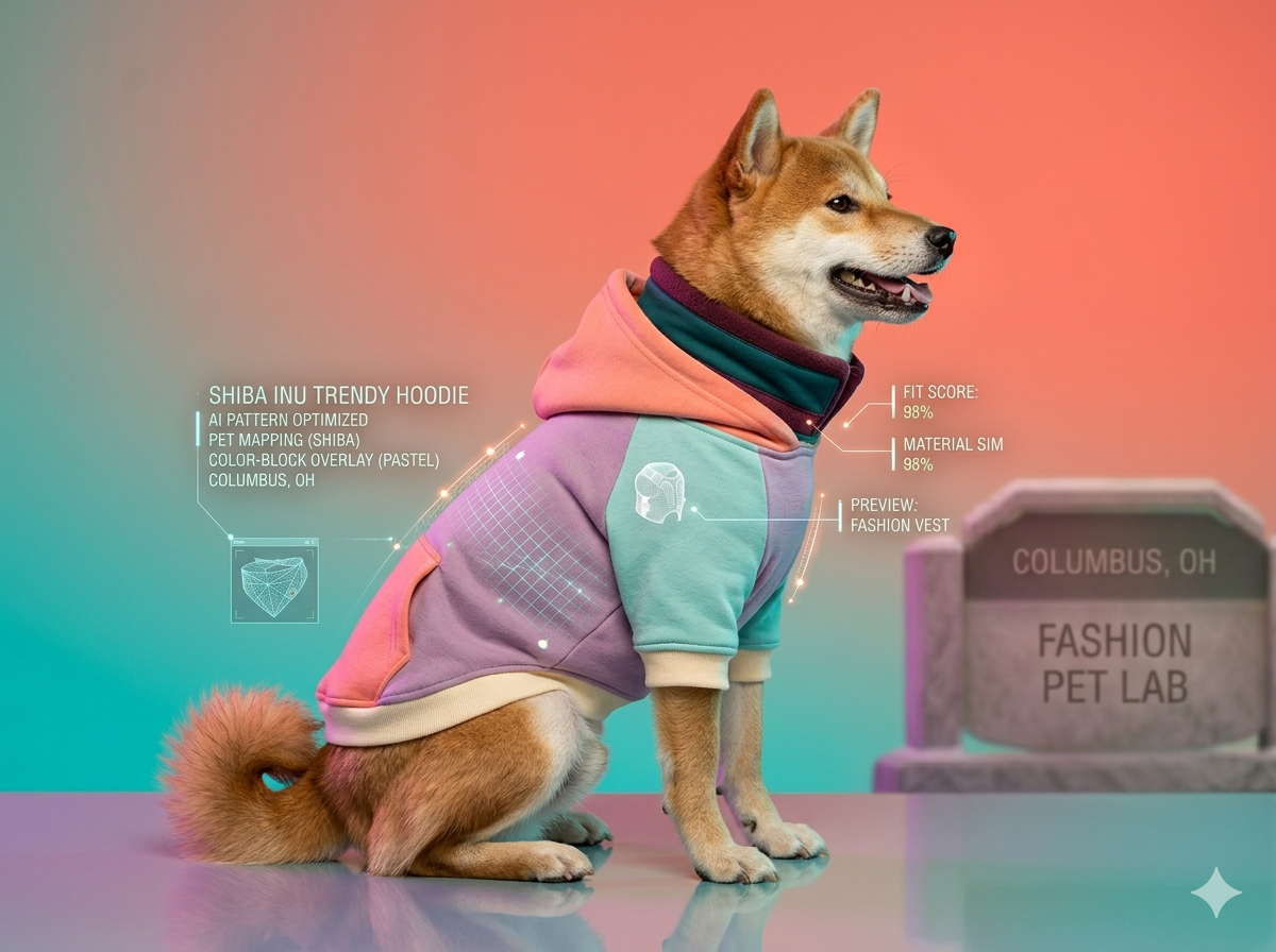 Stylish pets showing off current fashion trends